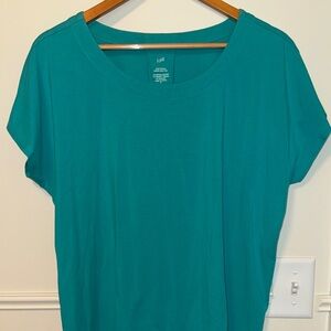 J. Jill Teal Scoop Neck Short-Sleeve Women's Top